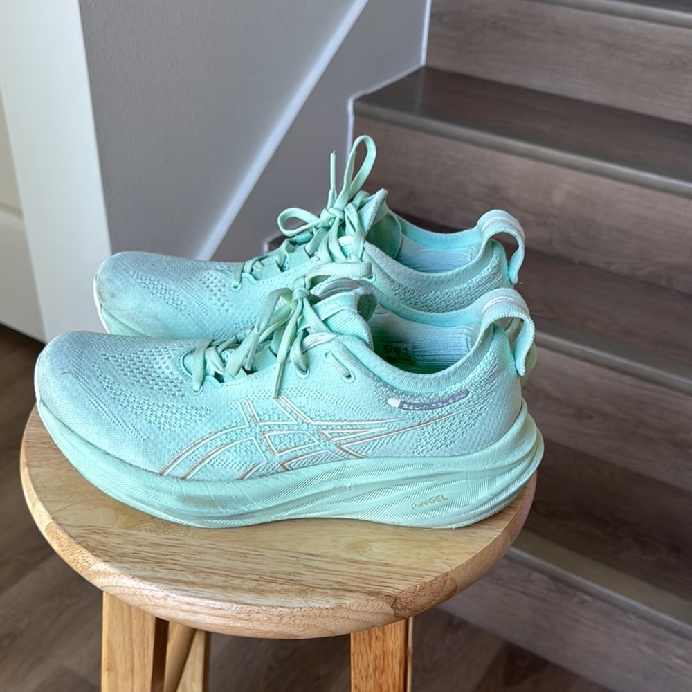 Asics Mint Green Running Shoes